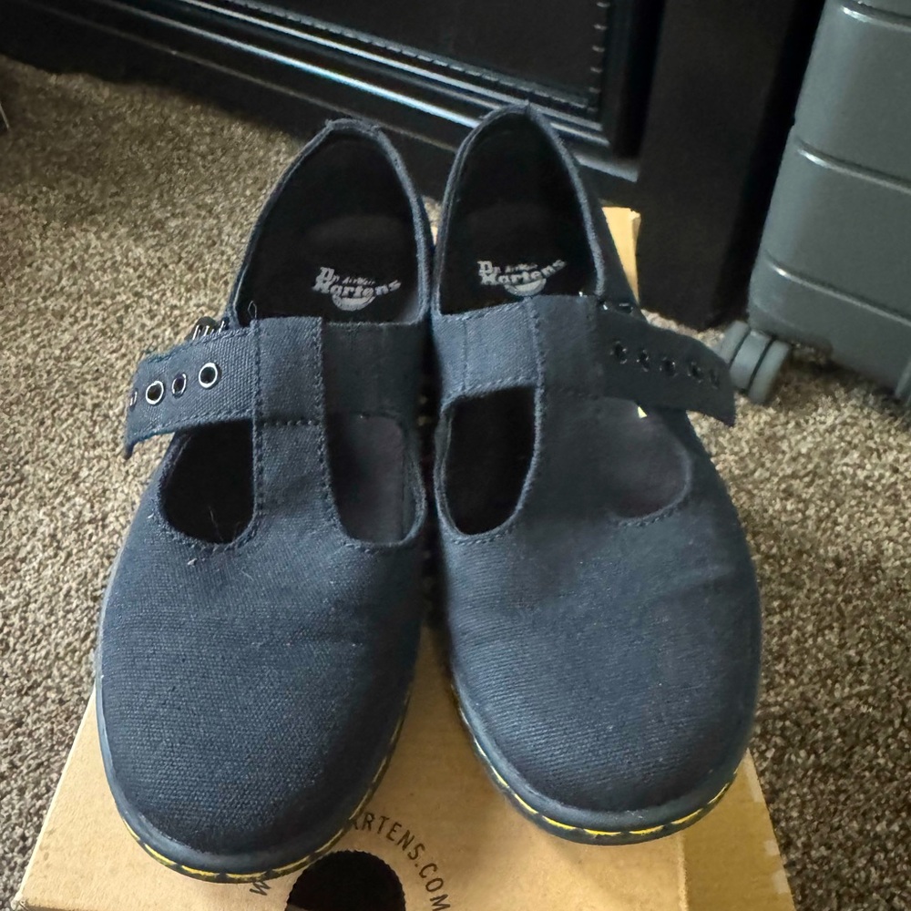 Black  Dr Martens Woolwich Canvas Mary Janes